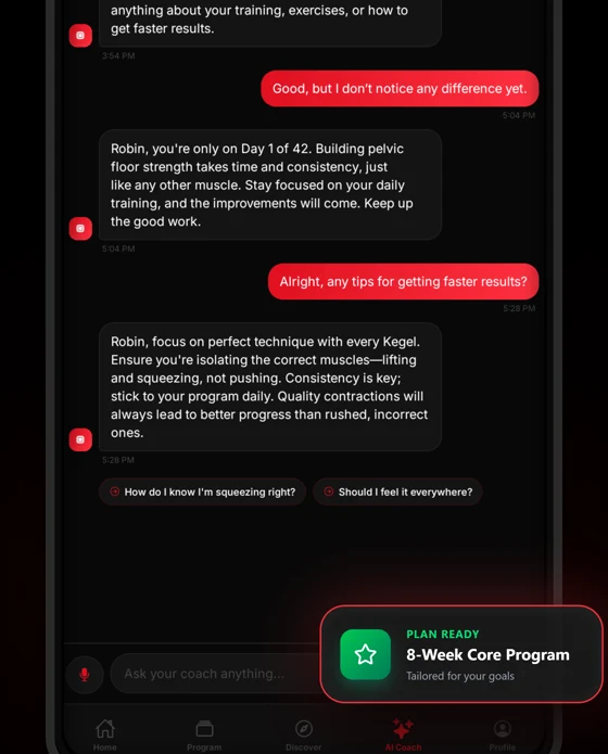 AI coach chat screen